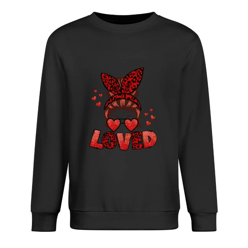 Glitzer Herzdesign Herren Pullover Sweatshirt
