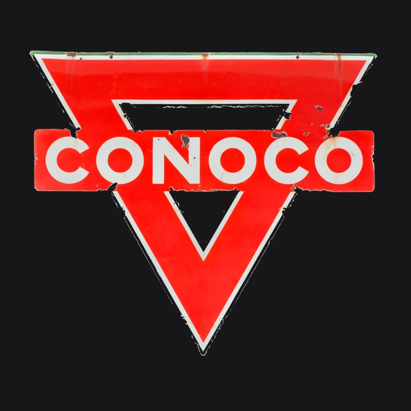 Vintage Conoco Gas Station Triangle Logo Sign Female Pullover Hoodie