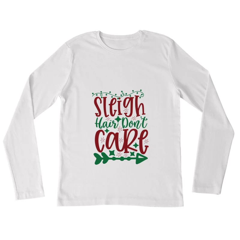 Design de Noël avec slogan amusant Femme Manches Longues T-Shirt