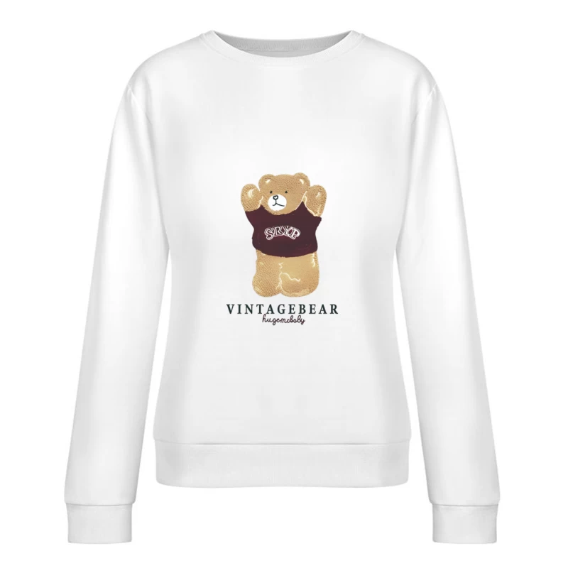 Graphique d'Ours Vintage avec Sweat Femme Sweat-shirt à enfiler