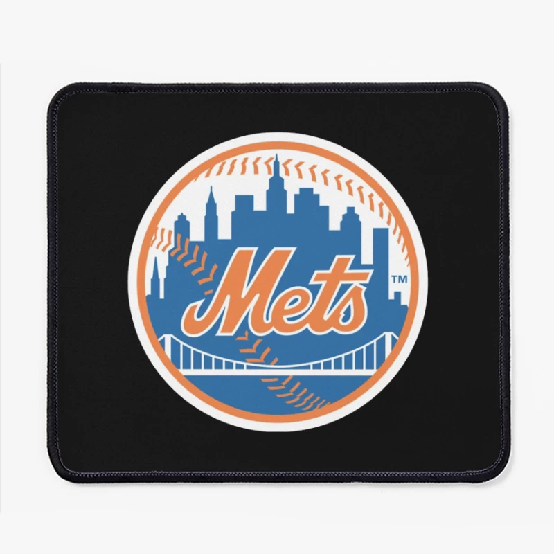 New York Mets MLB Baseball Team Logo with City Skyline Mouse Pad