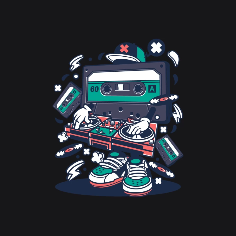 Cassette DJ avec platines Homme Sweat à capuche