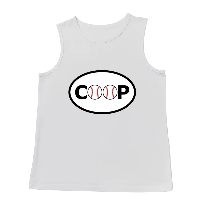 Baseball-Themed COOP Logo Design Male Tank Top