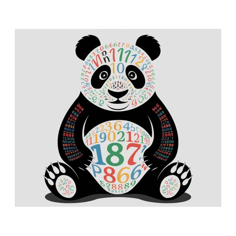 Colorful Mathematical Panda Illustration Tapestry