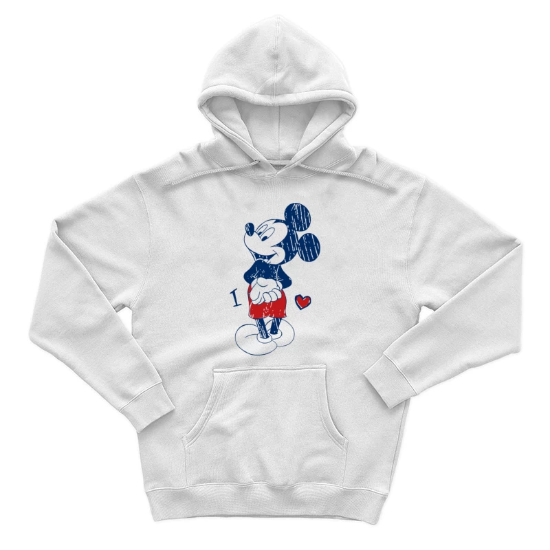 Skizzenhafter Cartoon-Charakter mit Herz Herren Pullover Hoodie
