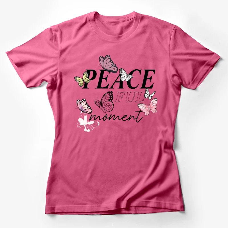 Peaceful Moment – Elegant Butterfly Serenity Female T-Shirt