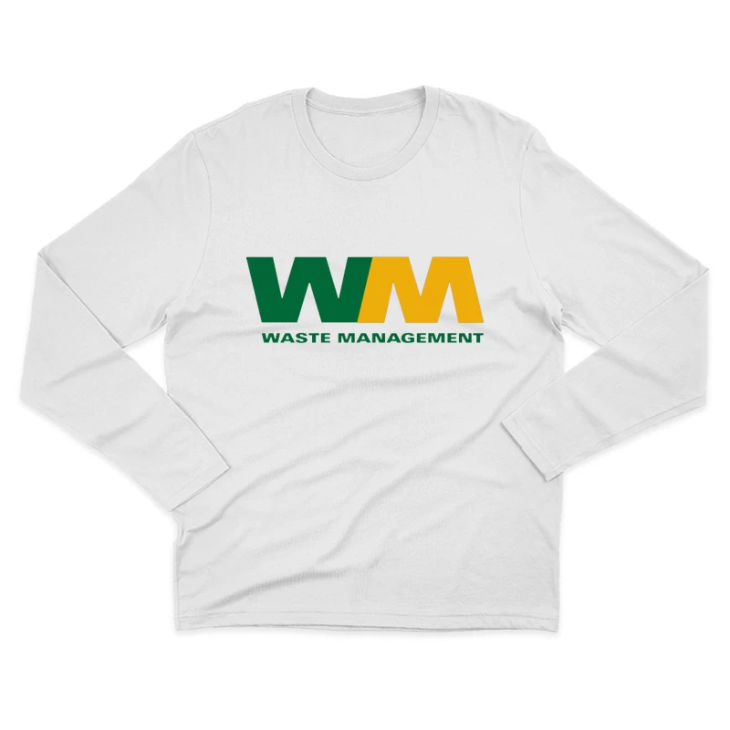 Waste Management (WM) Corporate Logo in Green and Yellow Male Long Sleeve T-Shirt