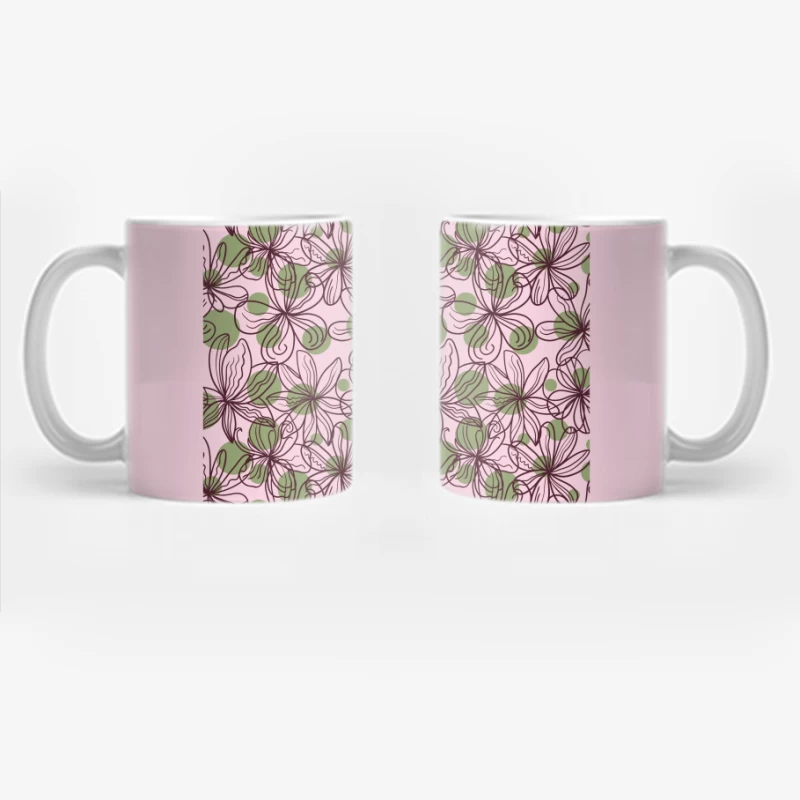 Elegant Floral Whimsy – Botanical Pattern Coffee Mug