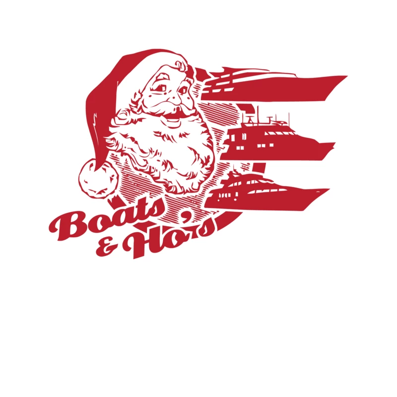 Retro Santa Claus Nautical Christmas Logo Tapestry