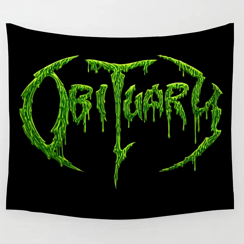 Obituary Green Logo Tapestry