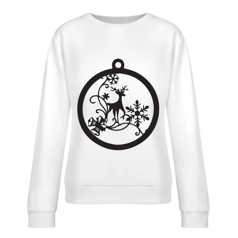 Ornement de Noël avec renne et flocons Femme Sweat-shirt à enfiler