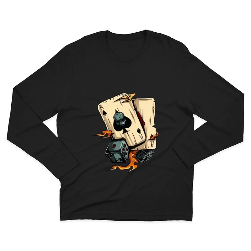 Kartenspiel mit düsterem Design Herren Langarm T-Shirt