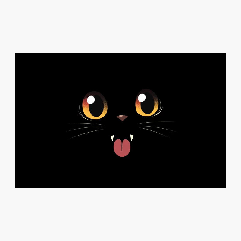 Adorable Cartoon Cat Face with Big Eyes Travel Mug