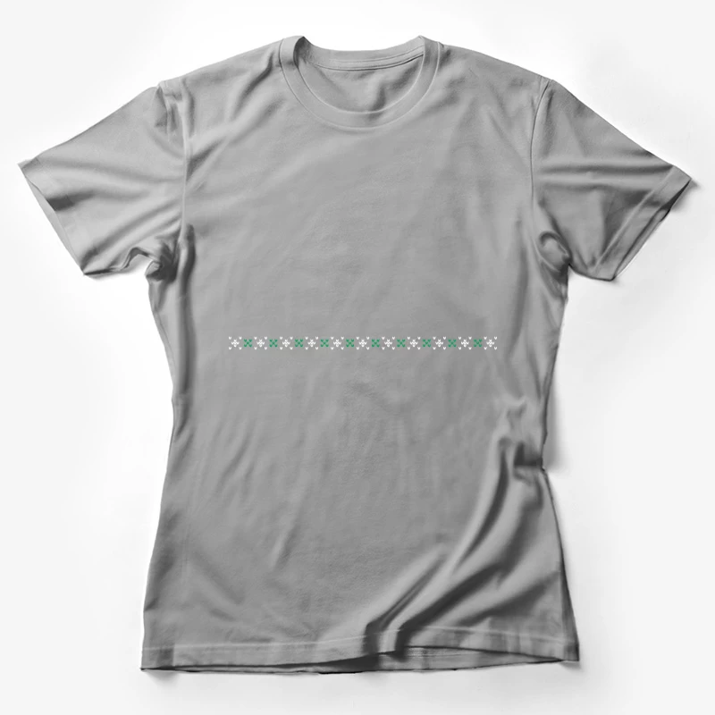 Design géométrique en noir et blanc avec vert Femme T-Shirt