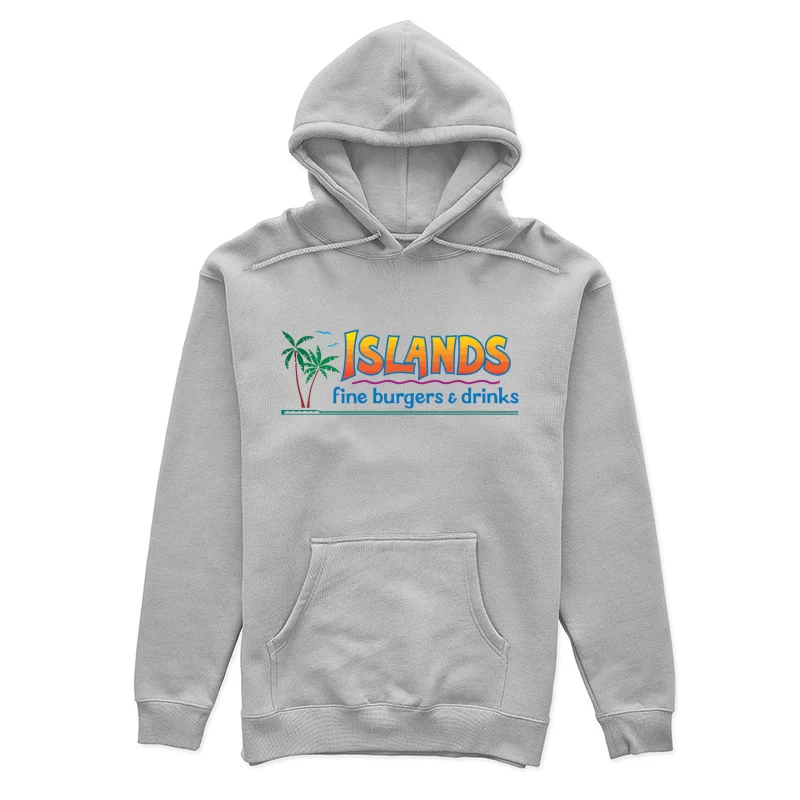 Islands Restaurant Tropical-Themed Burger & Drinks Logo Female Pullover Hoodie