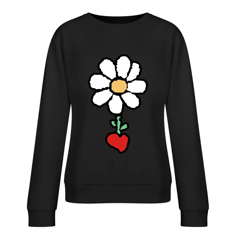 Blume mit Herz Damen Pullover Sweatshirt