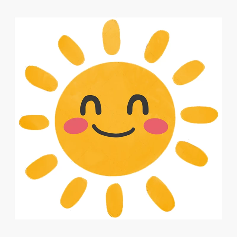 Cute Summer Kawaii Sun Throw Pillow