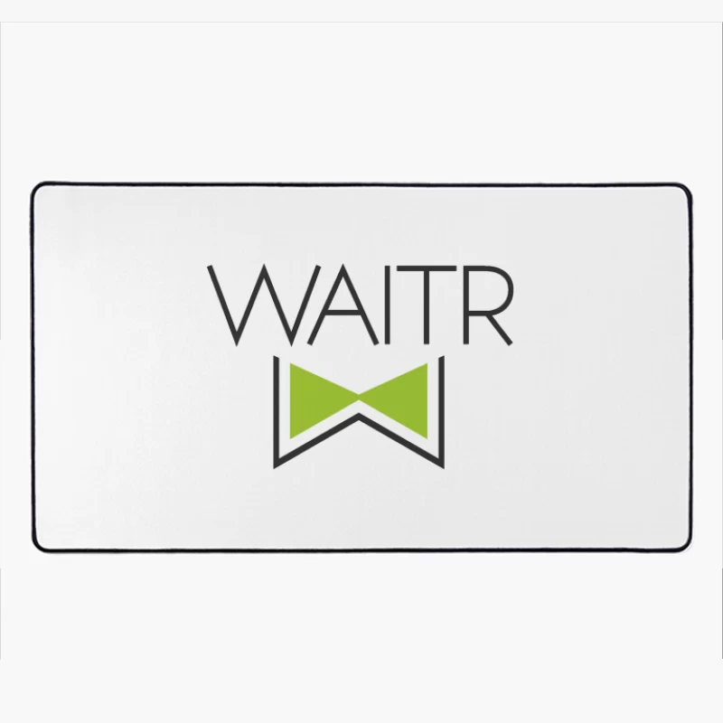 Waitr Food Delivery Service Logo with Green Bowtie Design Desk Mat