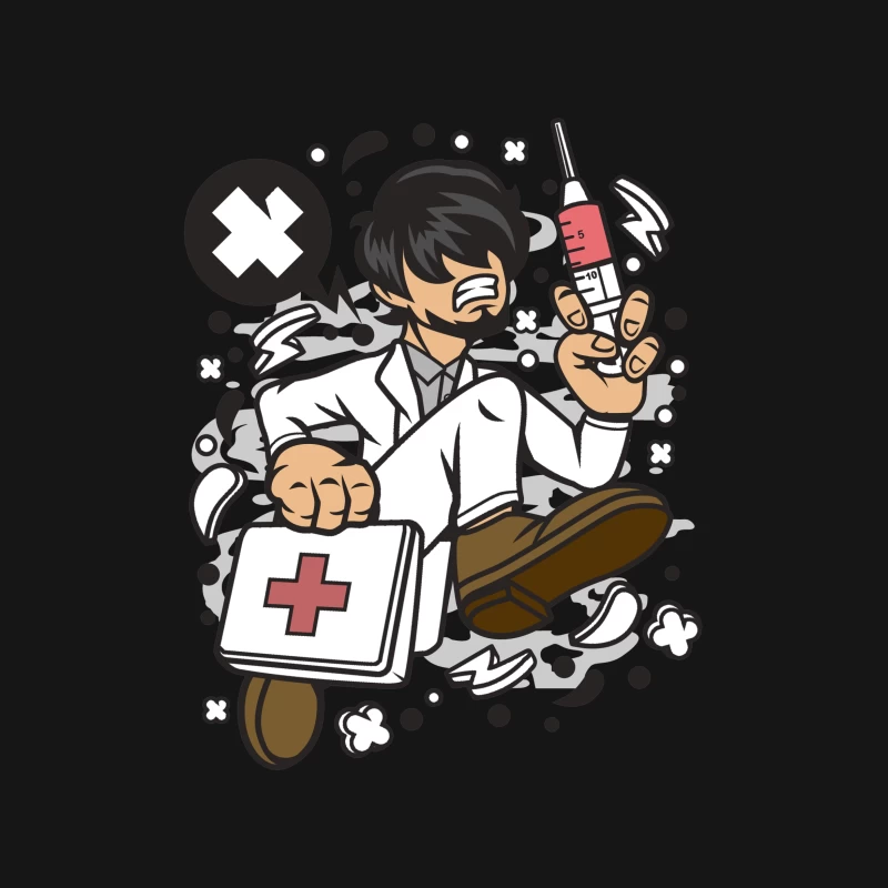 Illustration humoristique d'un médecin stressé Femme T-Shirt