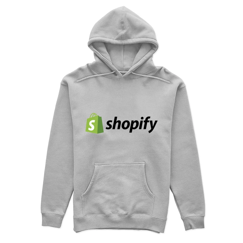 Shopify E-commerce Platform Logo with Green Shopping Bag Icon Female Pullover Hoodie