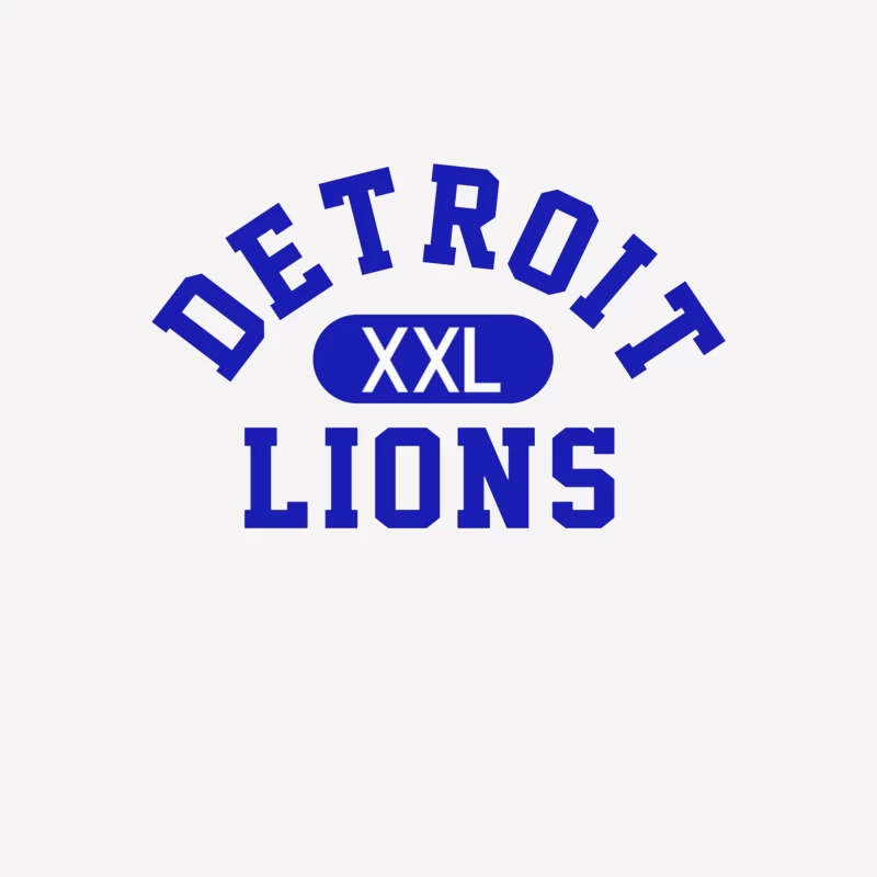 Detroit Lions XXL Sports Team Logo in Blue Typography Female T-Shirt