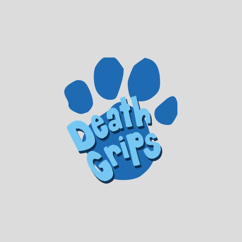 Death Grips Blue Paw Print Logo Design Baseball Cap