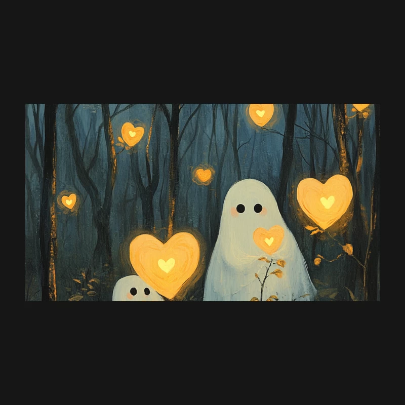 Ghostly Love in the Enchanted Forest Desk Mat