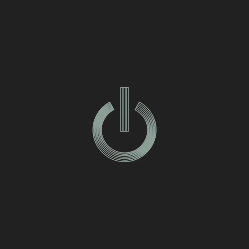 Minimalist Gray Power Button Technology Logo Design Bucket Hat