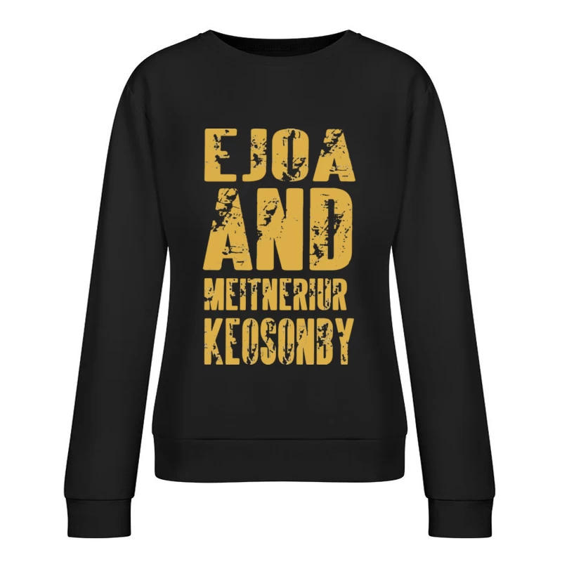 Grunge-Schrift in Gelb Damen Pullover Sweatshirt