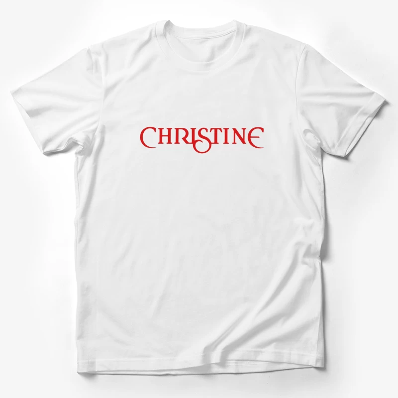 Christine (1983) Classic Horror Movie Logo in Red Typography Male T-Shirt