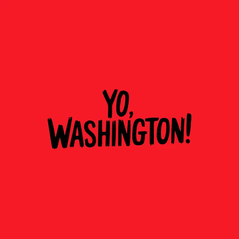 Bold Black and White Typography: Yo, Washington! Bucket Hat