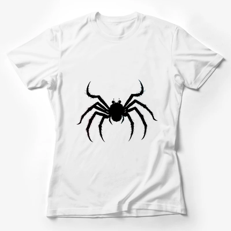 Menacing Spider Silhouette in Black Female T-Shirt