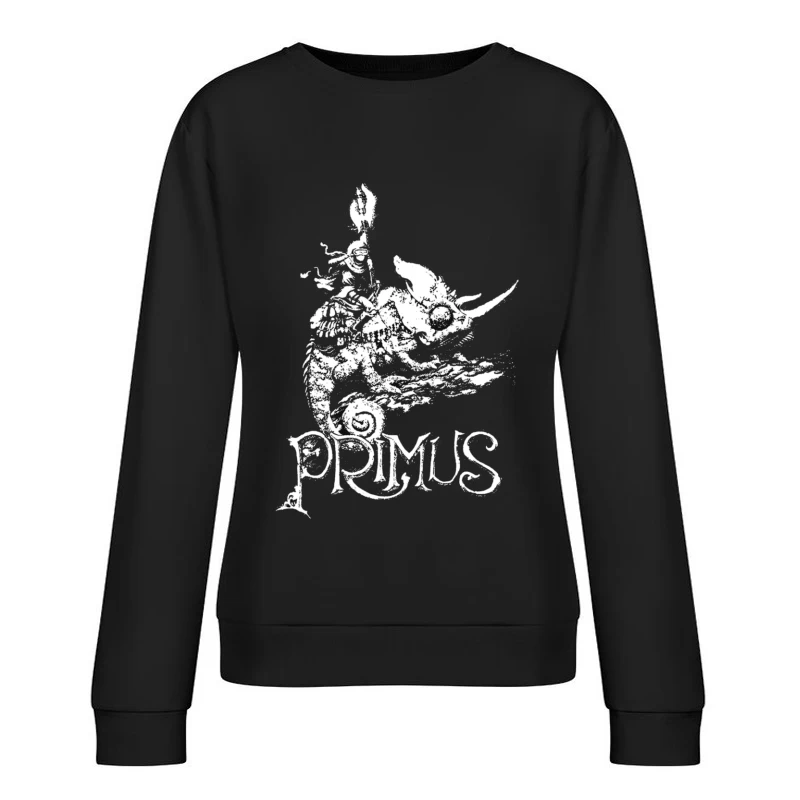 Abstract Swirling Typography: Primus Logo Design Female Pullover Sweatshirt