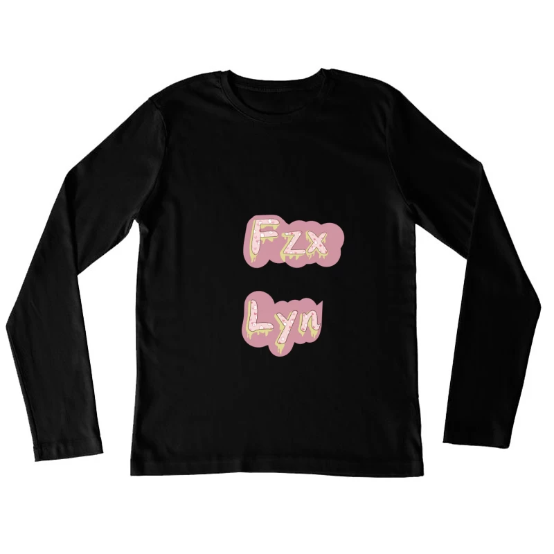 Pastellfarbene Buchstaben mit Blumenmuster Damen Langarm T-Shirt