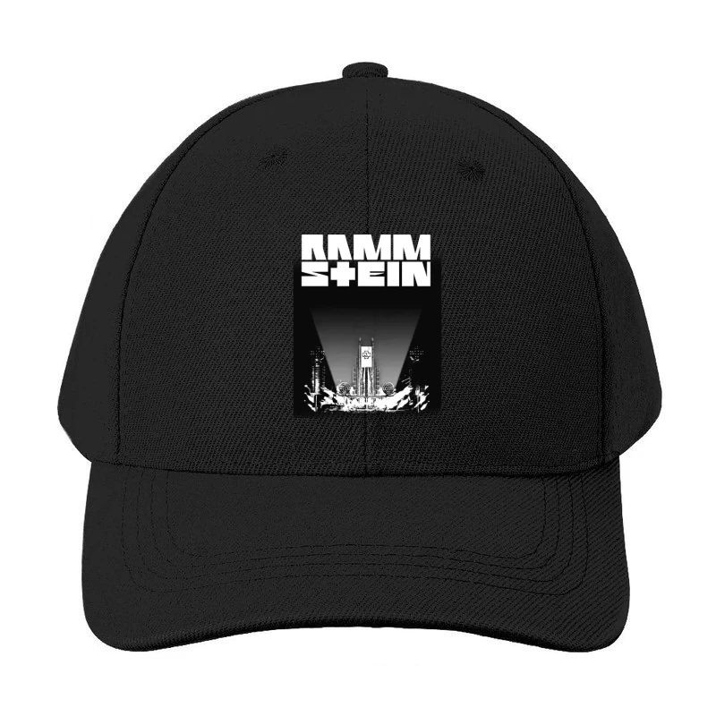 Rammstein Industrial Metal Concert Stage Design in Black and White Baseball Cap