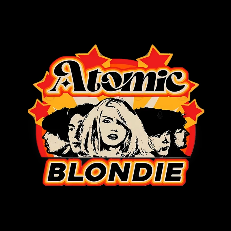 Atomic by Blondie - Retro Band Logo Design Throw Pillow