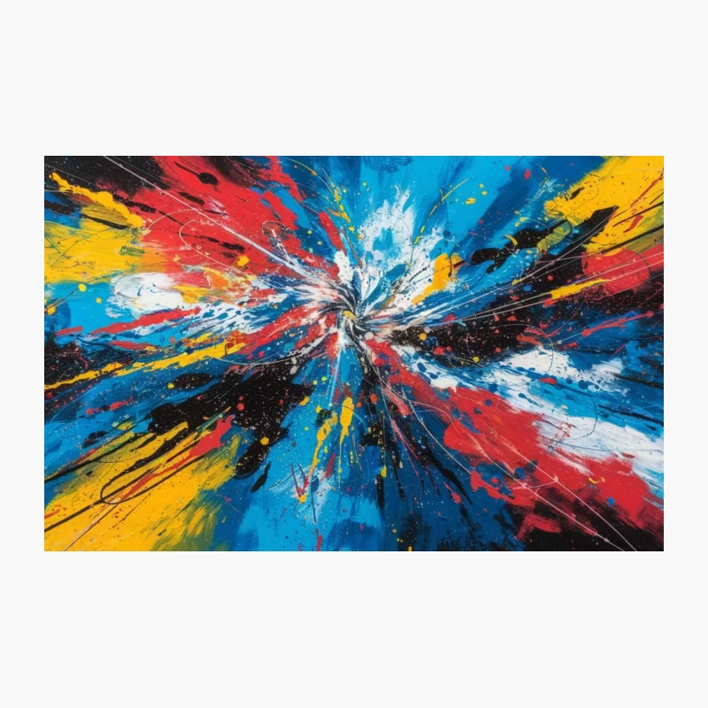 Vibrant Abstract Explosion: A Dynamic Modern Acrylic Painting Travel Mug