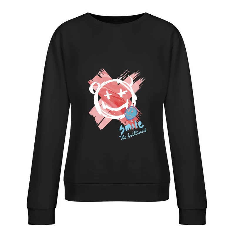 Lächelndes Bärchen Graffiti Damen Pullover Sweatshirt