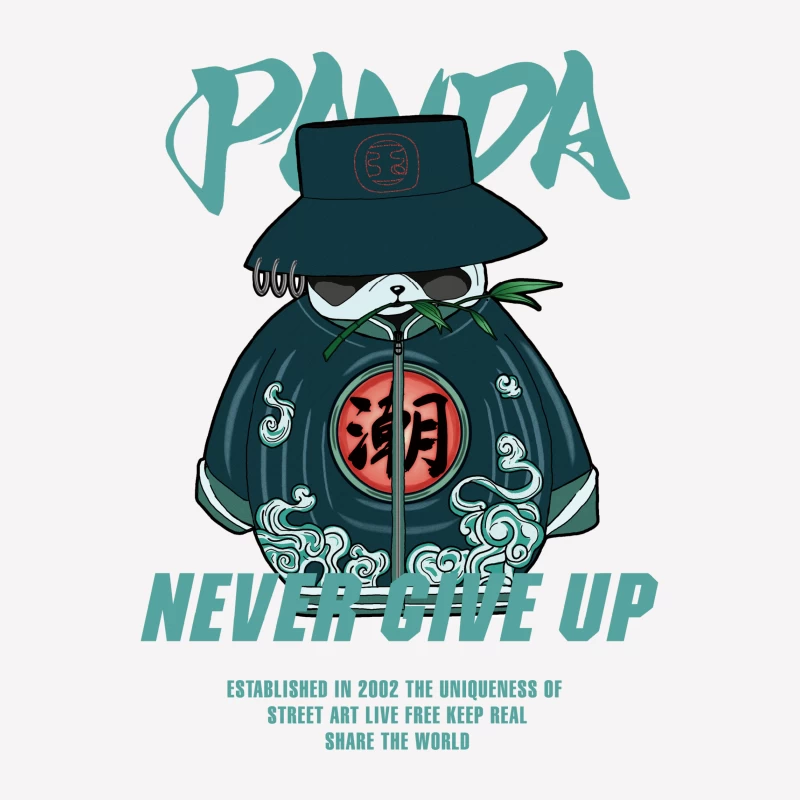 Panda Motivationsdesign mit Hut Herren T-Shirt