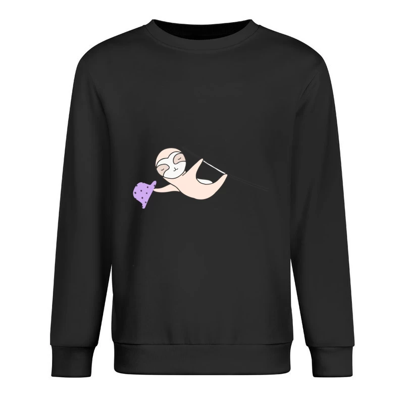Paresseux mignon avec chapeau violet Homme Sweat-shirt à enfiler
