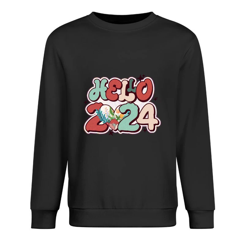 Willkommen 2024 mit Blumen Herren Pullover Sweatshirt