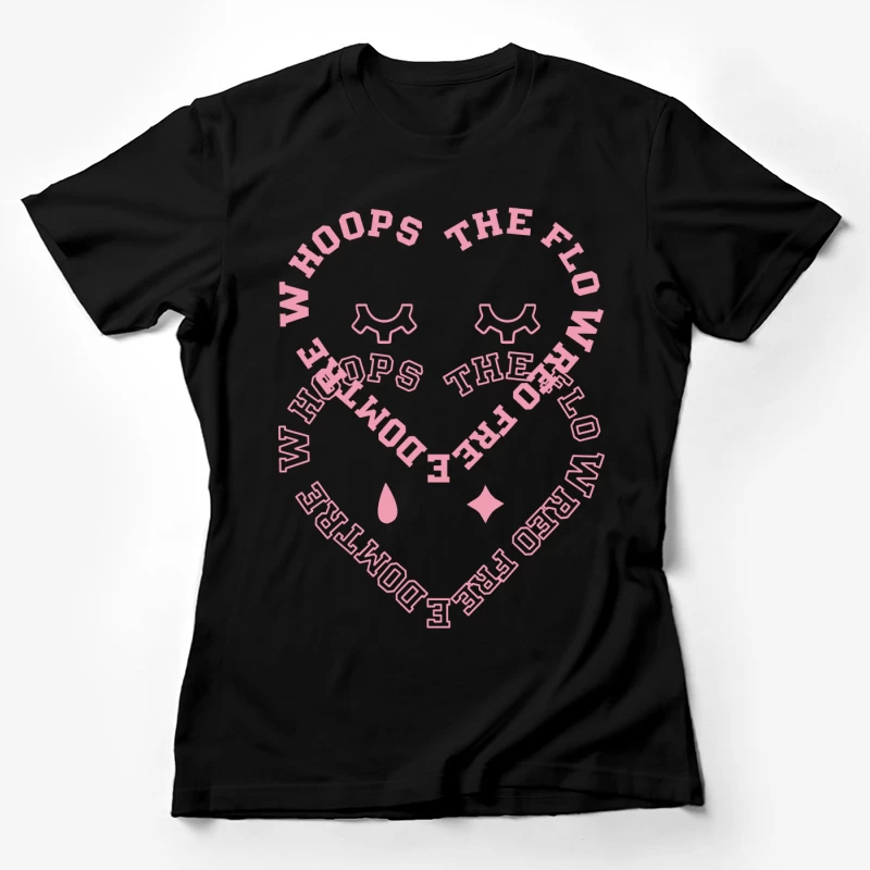 Herzförmiges Design mit Text Damen T-Shirt