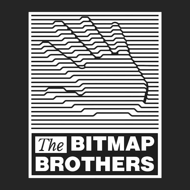 Bitmap Brothers Logo with Striped Hand Optical Illusion Male Pullover Sweatshirt