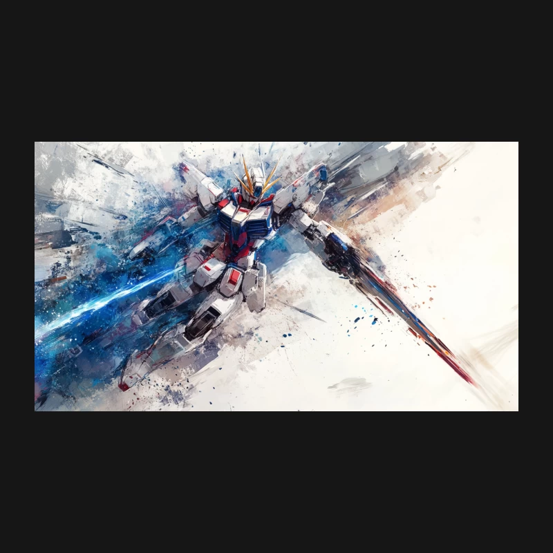 Dynamic Mecha Robot in Explosive Sci-Fi Action Desk Mat