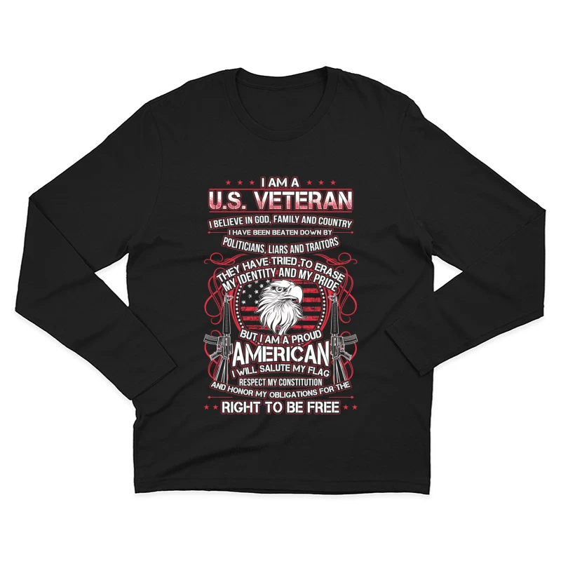 Fierté d'un vétéran américain Homme Manches Longues T-Shirt