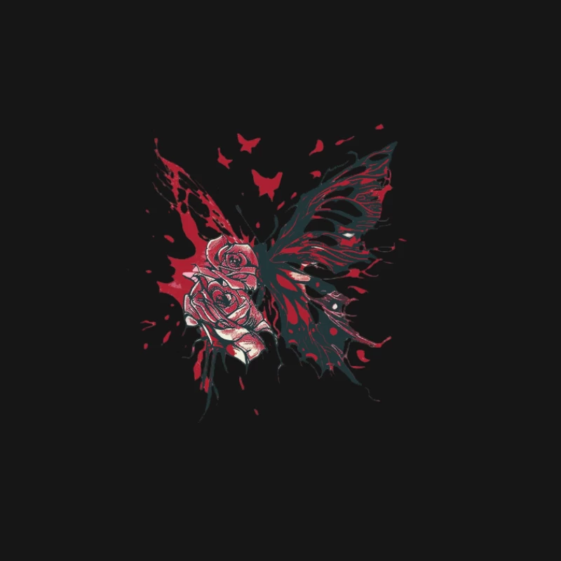 Ailes de papillon avec roses Femme T-Shirt