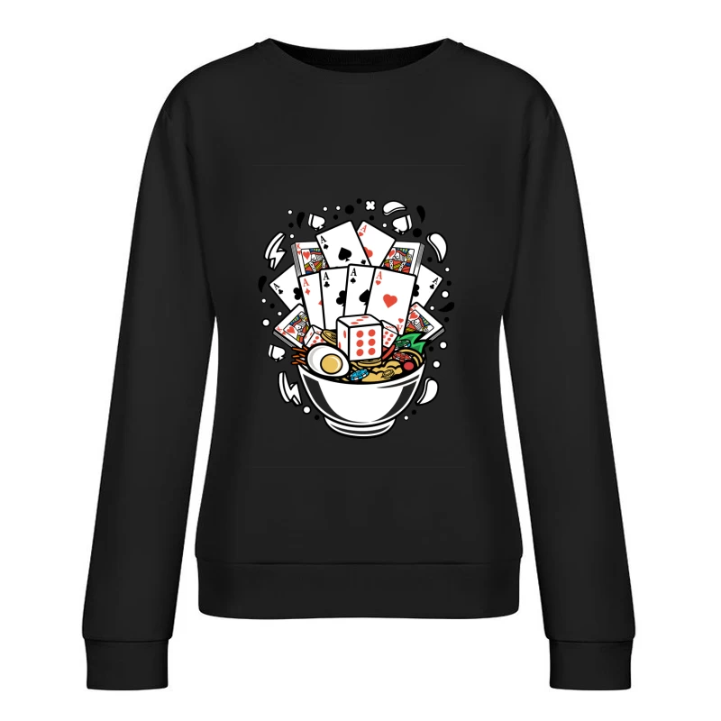Ramen de Casino : Dés et Cartes Femme Sweat-shirt à enfiler