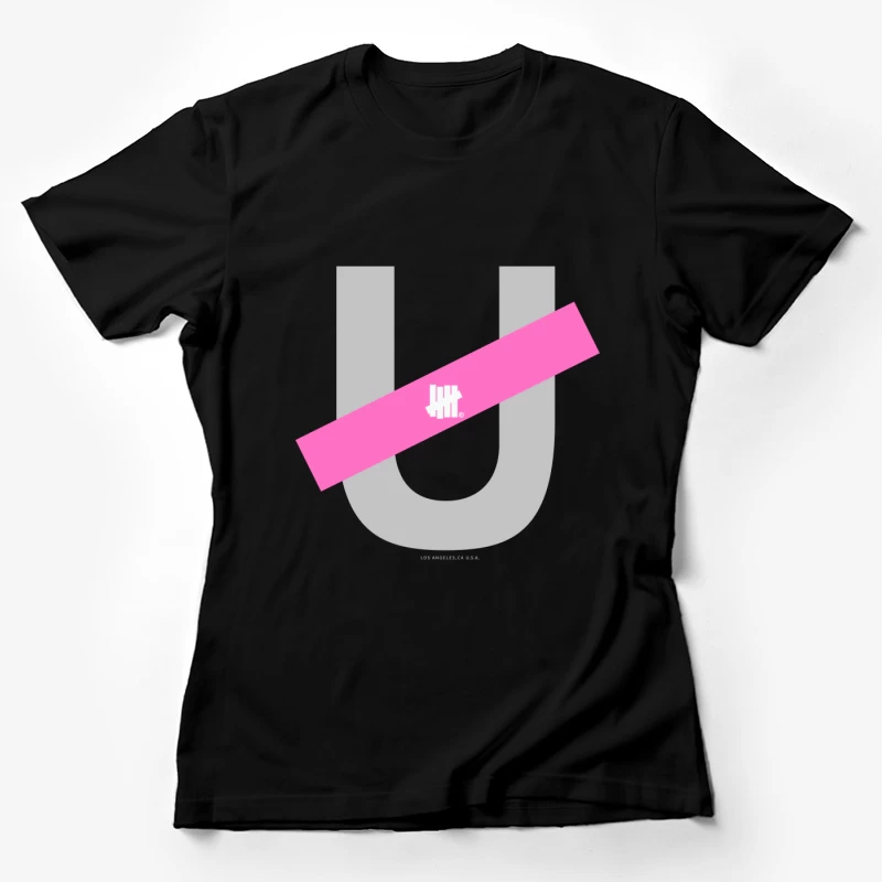Undefeated Logo mit Pinkem Balken Damen T-Shirt