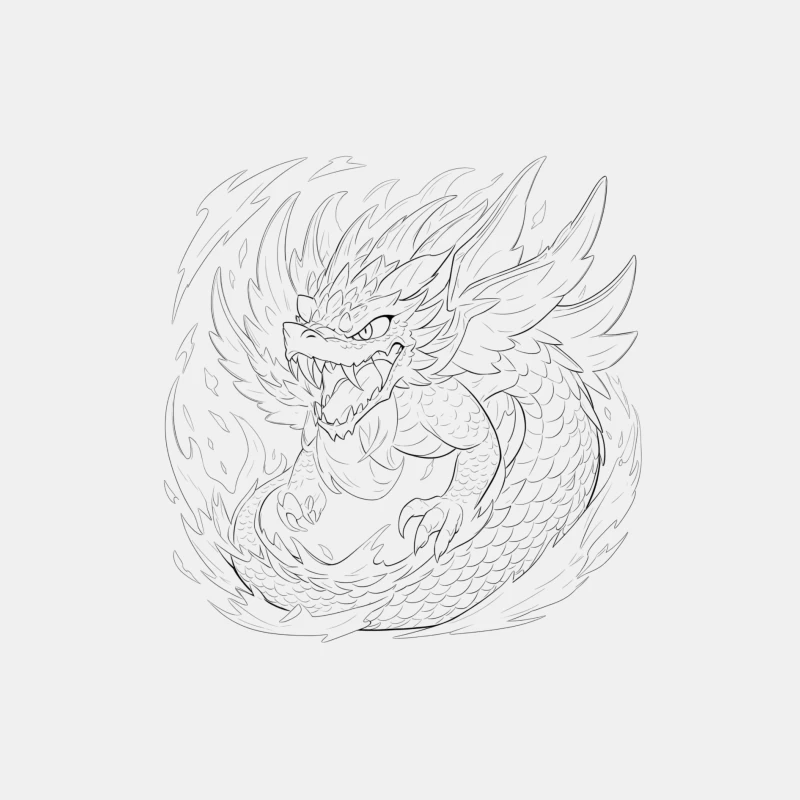 Fierce Dragon Breathing Flames Male Tank Top