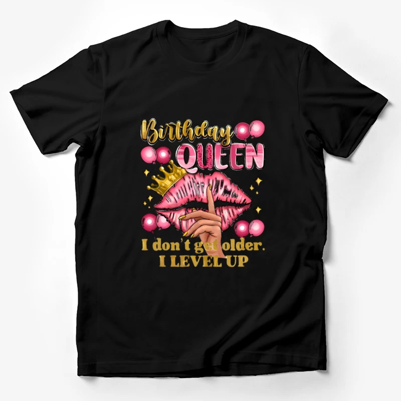 Reine d'anniversaire avec couronne et lèvres Homme T-Shirt
